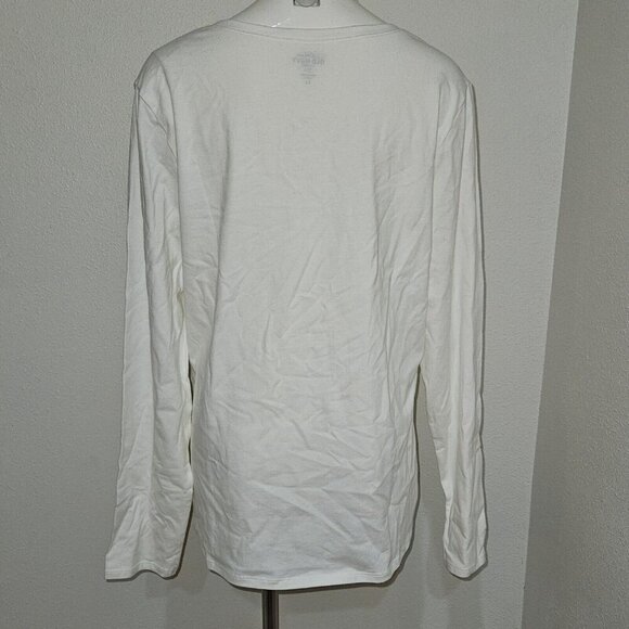 NEW Old Navy Tee Long-Sleeve Shirt V-neck White Size XL READ AS IS - Picture 7 of 15
